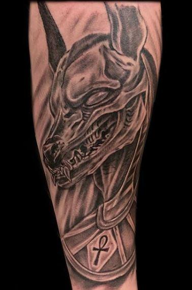 Tattoos - Black and Gray Anubis  - 137675